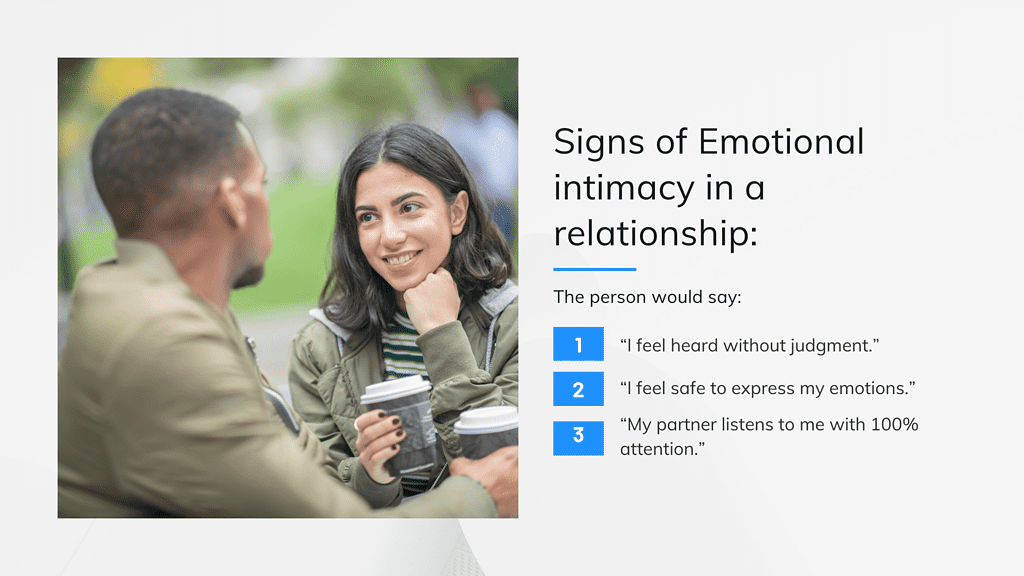 Signs of Emotional intimacy in a relationship: